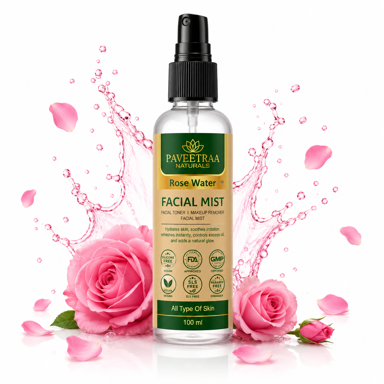 Paveetraa Naturals Rose Water Facial Mist 100ml